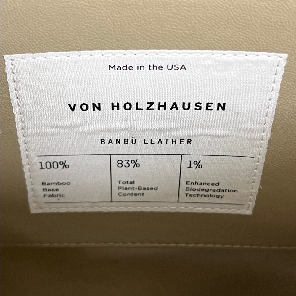 NEW with tag Von Holzhausen the sac bag purse vegan leather bamboo in stone gray - Picture 13 of 16